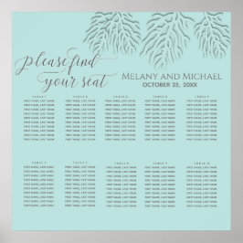 Poster Caligrafia romântica de coral purista em relevo