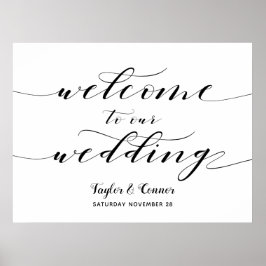 Poster Caligrafia Russa Bem-Vindo Ao Nosso Sinal De Casam