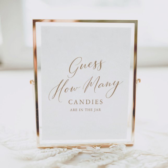 Poster Caligrafia Simples Adivinha Quantos Chás de fralda (Criador carregado)