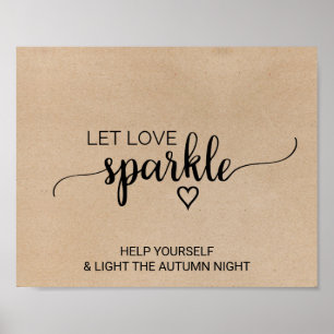 Poster Caligrafia Simples Faux Kraft Deixa o amor brilhar