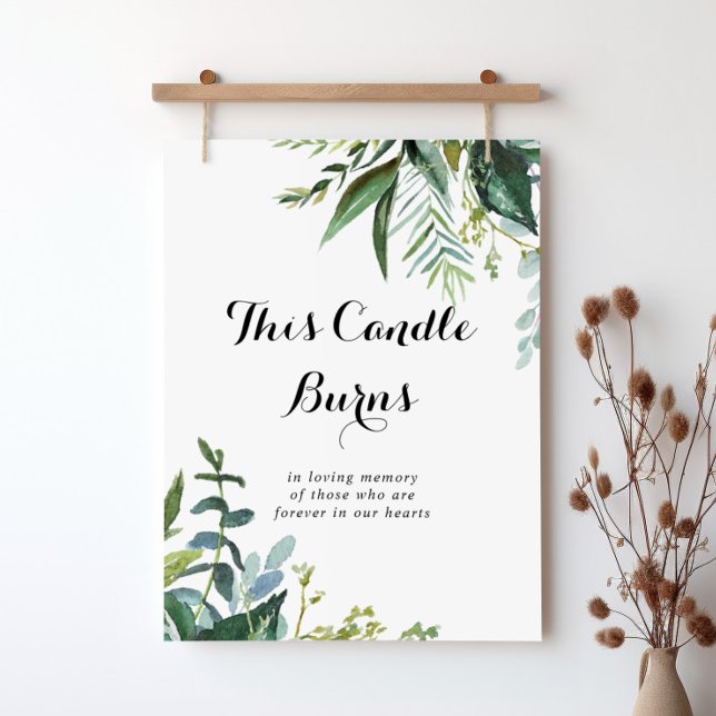 Poster Caligrafia Verde Este Sinal de Velas Acendendo (Criador carregado)