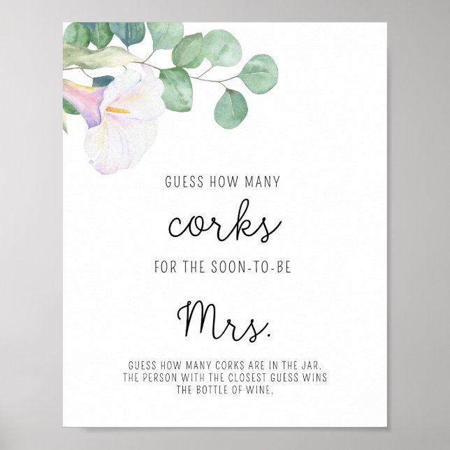 Poster Calla - Chá de panela Adivinha Quantos Corks (Frente)