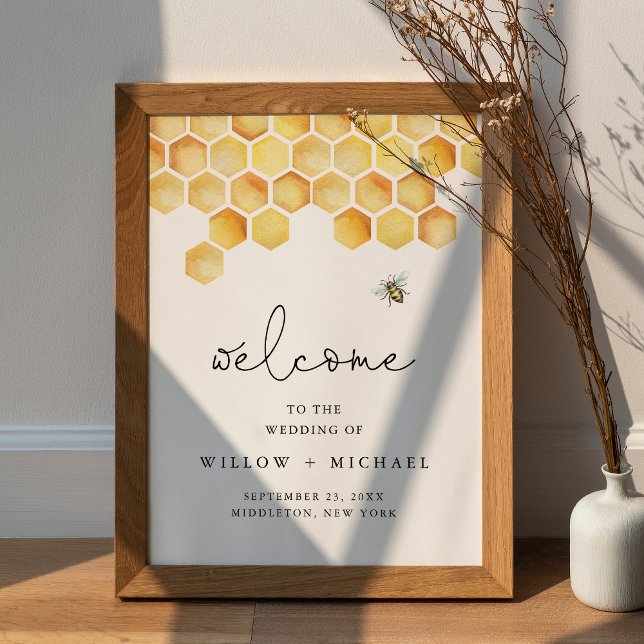 Poster CalLA Honey Bee Wedding Welcome (Criador carregado)