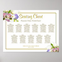 Calla Lilies Roses 11 Table Wedding Seating Chart