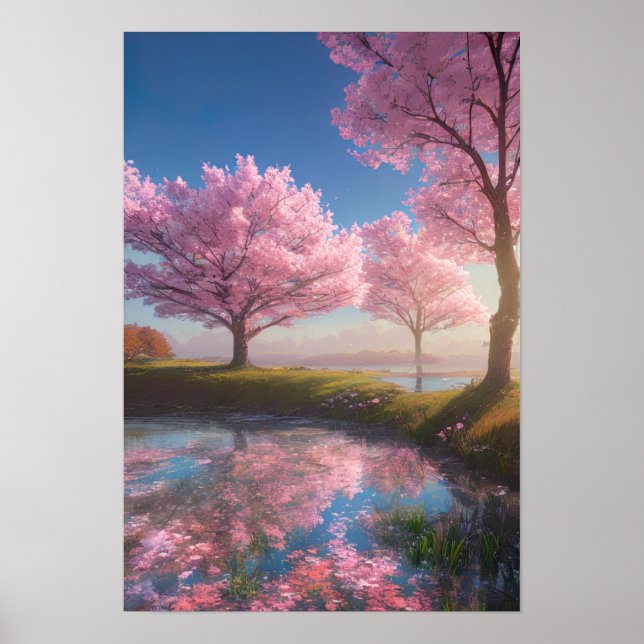 Poster Calm Lake Sakura Serenade (Frente)