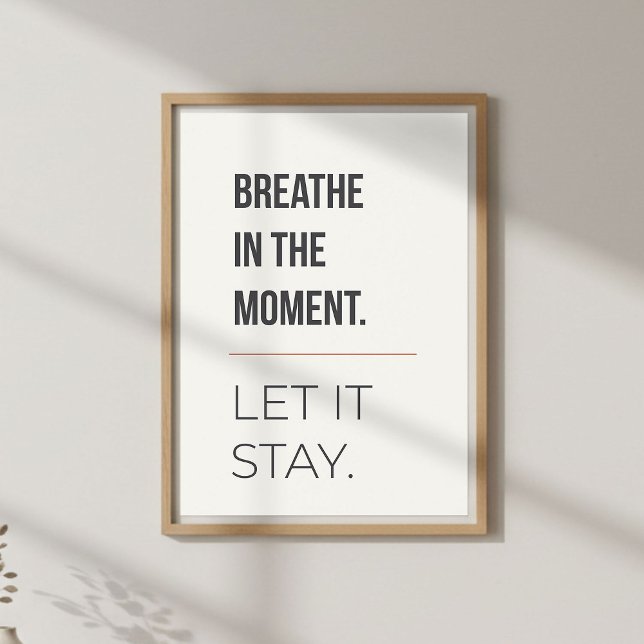 Poster Calm Meditation Decor, Minimal Mindfulness Quote (Criador carregado)