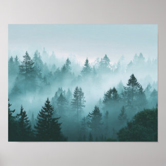 Poster Calm Misty Forest Landscape Wall Art