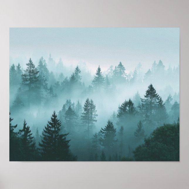 Poster Calm Misty Forest Landscape Wall Art (Frente)