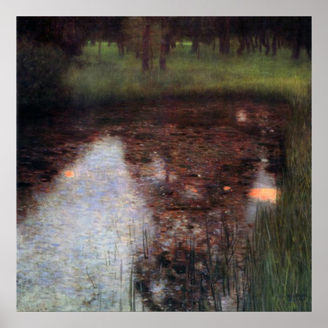 Poster Calm Pond no Castelo de Kammer, Gustav Klimt (Frente)