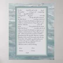 Calm Seas Ketubah com texto de reforma canadense