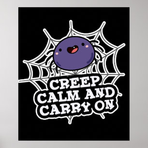 Poster Calma E Carregar De Aranha Engraçada Escuro BG