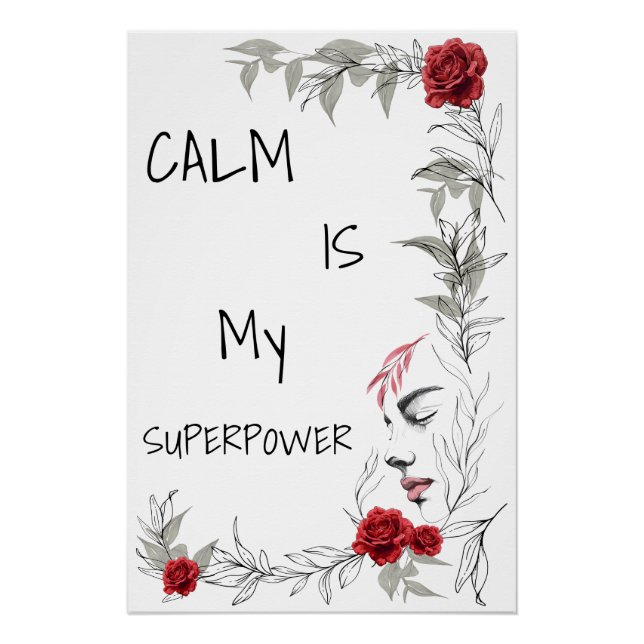 Pôster Calma É Meu Superpoder | Autoconfiança e Confiança (Frente)