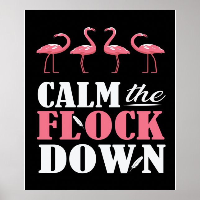 Poster Calma, Flamingo Rosa. (Frente)