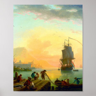 Poster Calma num Mediterrâneo por Claude-Joseph Vernet