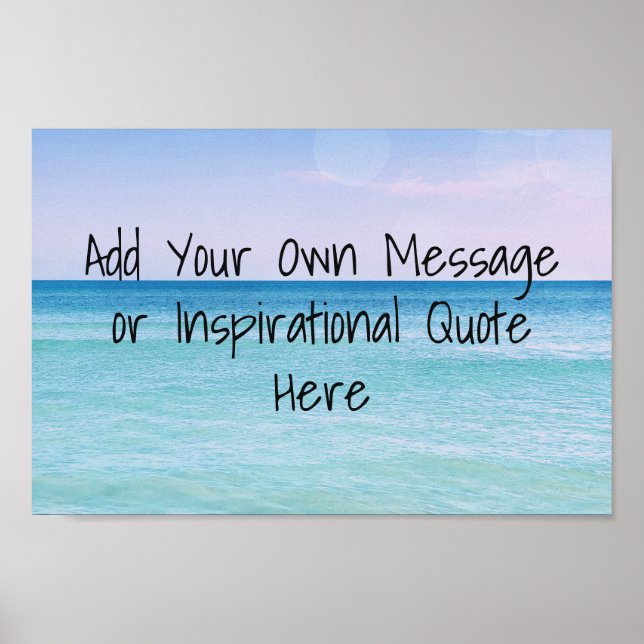 Poster Calmando Ondas Oceânicas Retro Praia Tropical (Frente)