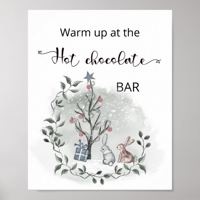 Poster Calor de Natal no bar de chocolate quente (Frente)
