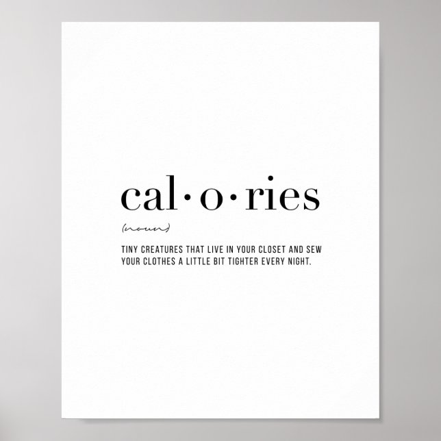 Poster Calorias de definição (Frente)