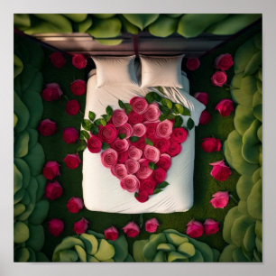 Poster Cama de Rosas