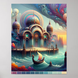 Poster Cama e café da manhã em marte