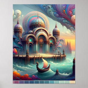 Poster Cama e café da manhã em marte