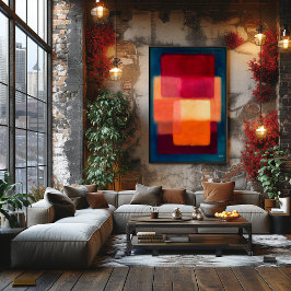 Poster Camadas Carmesim – Campos de Cores Celestiais Abst