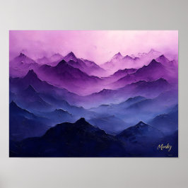 Poster Camadas da Montanha Roxa – Paisagem Roxa Abstrata