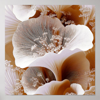 Poster Camadas de Flores Radiantes – Abstrato Botânico Su