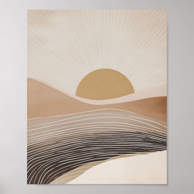 Poster Camadas De Montanhas Abstratas (Frente)