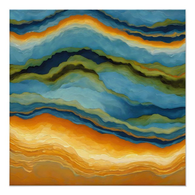 Pôster Camadas Fraturadas Horizontais "Estepona" (Frente)