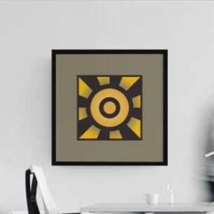 Poster Camadas Geométricas: Círculos e Linhas Minimalista