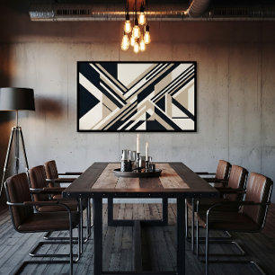 Poster Camadas Neutras Abstratas Modernas 3D