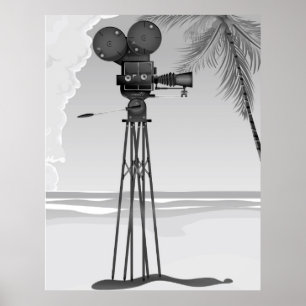 Pôster Câmara de filmes antigos do tempo do filme.