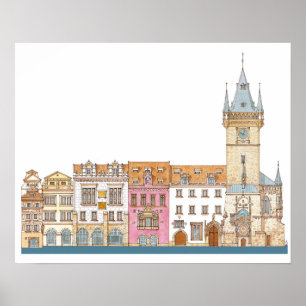 Pôster Câmara Municipal Antiga. Praga Checa