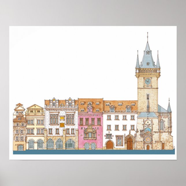 Pôster Câmara Municipal Antiga. Praga Checa (Frente)