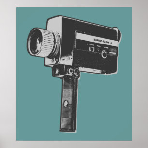 Poster Câmara para filmes do Pop Art Super 8