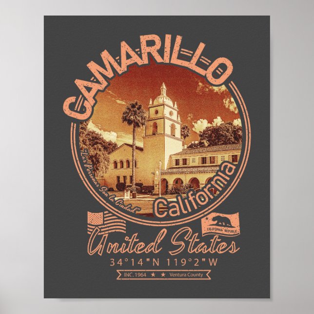 POSTER CAMARILLO CALIFÓRNIA - CIDADE DE CAMARILLO CA (Frente)