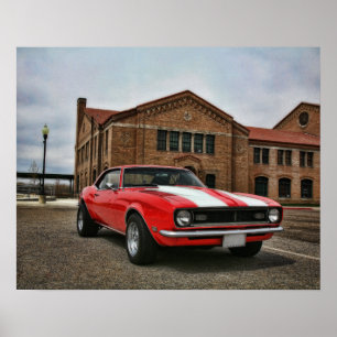 Poster camaro super chevy do esporte 1968
