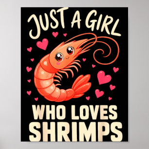 Poster Camarões girl cajun frutos do mar
