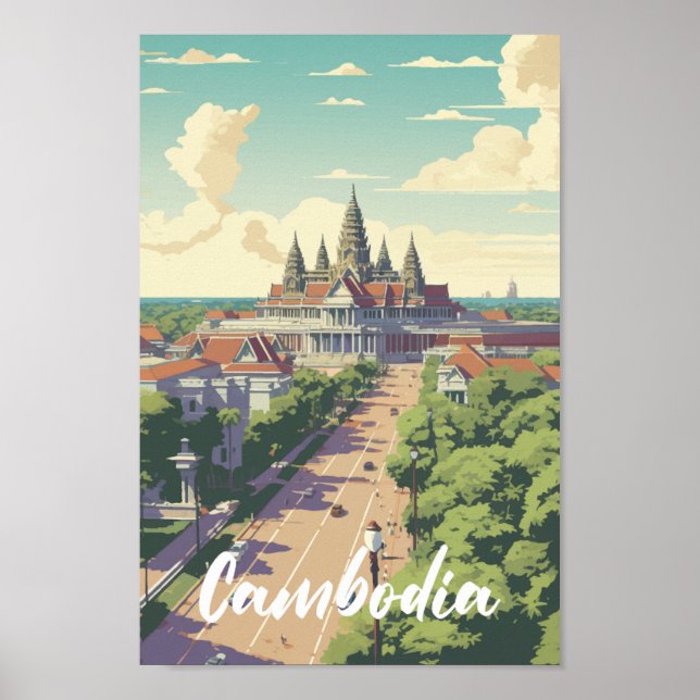 Poster Camboja Famoso Viagem (Frente)