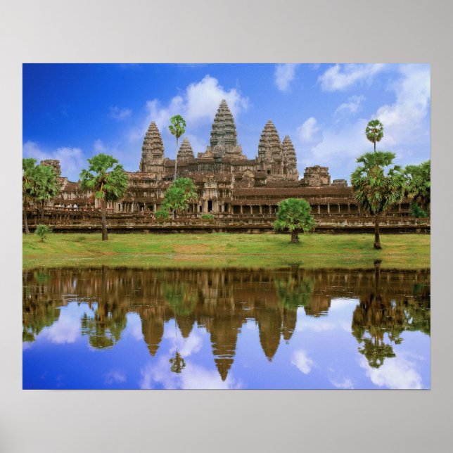 Pôster Camboja, Kampuchea, templo Angkor Wat. (Frente)