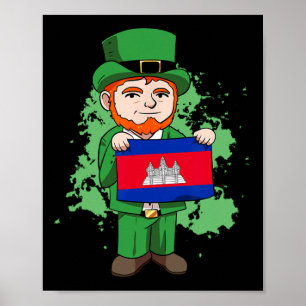 Poster Camboja: Orgulho das Ruas de Bandeira do Camboja