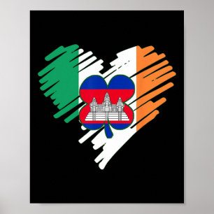 Poster Camboja Orgulhoso Bandeira Cambojana Dia de São Pa
