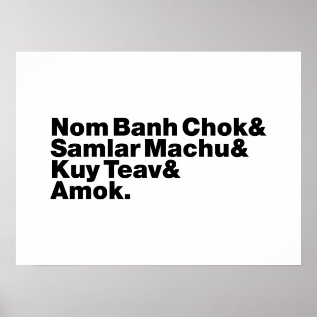 Poster Cambojano / Comida Khmer Street (Frente)