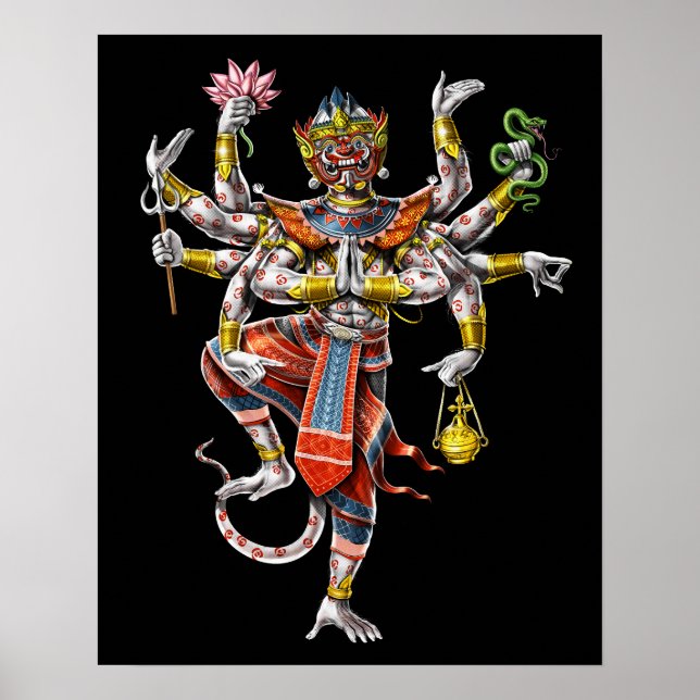 Poster Cambojano Khmer Hanuman (Frente)