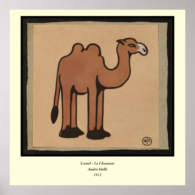 Pôster Camel - Ilustração Colorida do Livro Antiquário (Frente)