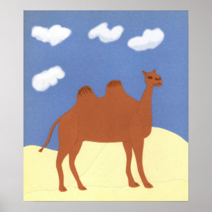 Poster Camel on Desert Dunes