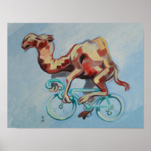 Pôster Camelo em uma bicicleta