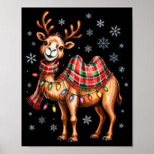 Poster Camelo Engraçado Natal Adorável Amantes de Animais