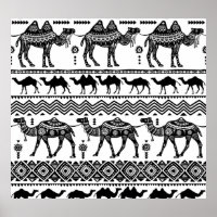 Camelos decorativos Design de padrão sem costura