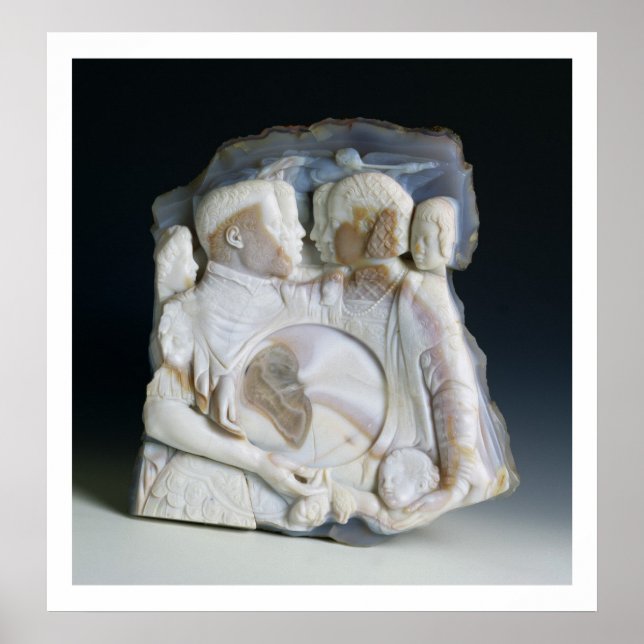 Pôster Cameo retratando Cosimo de Medici (1519-74) e seu (Frente)